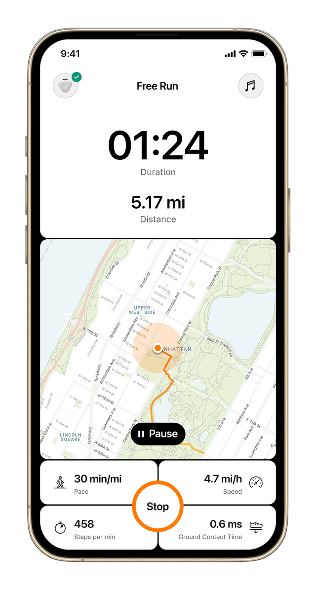 SHFT App - Running session